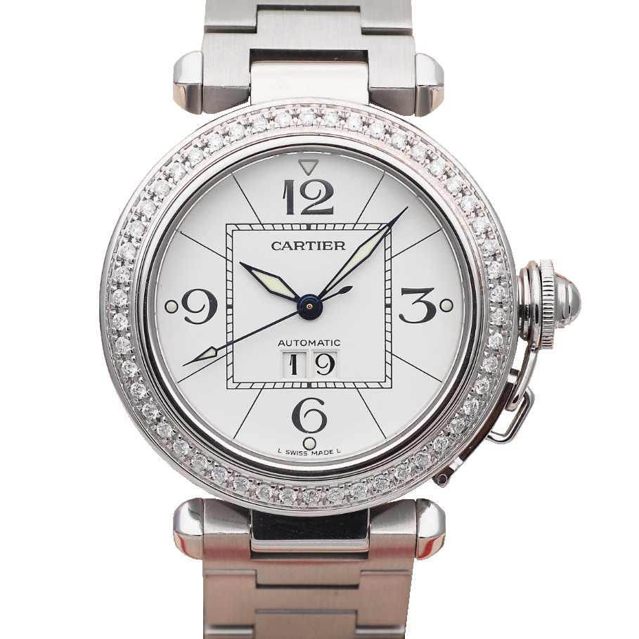 [9.8新]卡地亚帕莎后镶钻自动机械表35mm