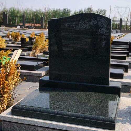 万年青石材墓碑定荔枝面煅烧光面石板农村土葬公墓陵园墓地石碑