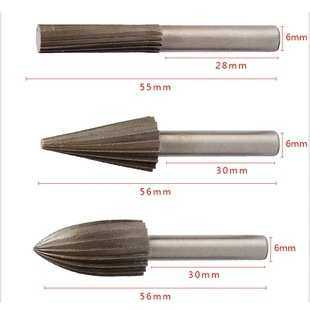 凯越TOOLS 六件套木工旋转锉刀 旋转雕刻刀 旋转打磨抛光木锉