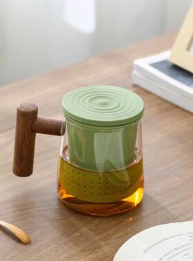 简约国风陶瓷内胆高档主人杯办公室家用通用泡茶杯带杯盖陶瓷茶杯