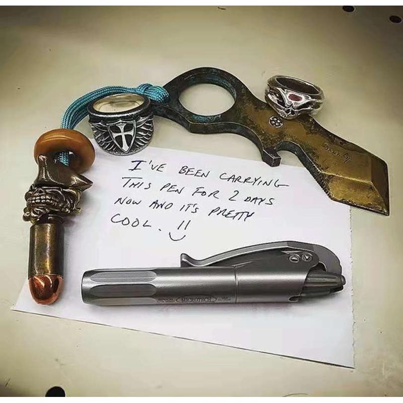 每一笔都很意外 工业复古风虹吸笔手写绘图笔微技术钛合金G2笔芯