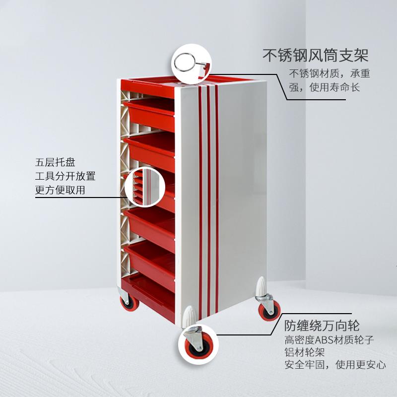 美容美发专用推车理髲店工具车发廊不卡轮推车美发店烫染置物杠车