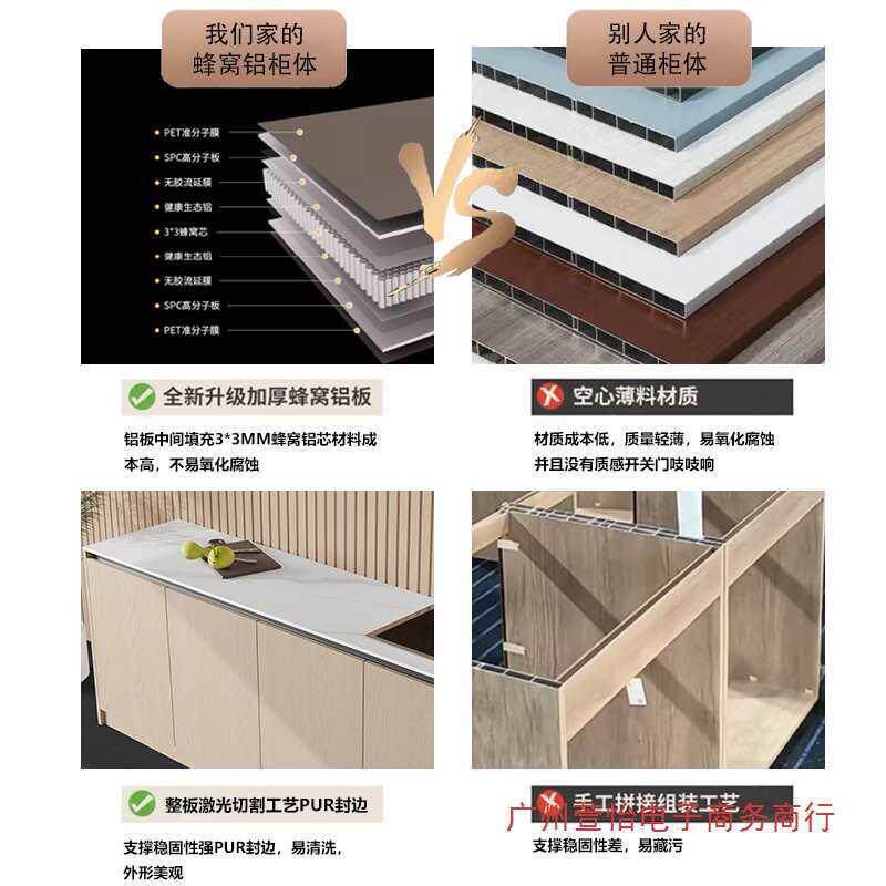 户外铝蜂窝岩板洗手池台盆一体柜室外别墅花园操作台岛台储物柜子