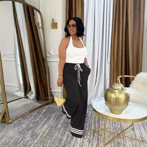Wide Leg Sweatpants for Women High Waisted Drawstring Casual