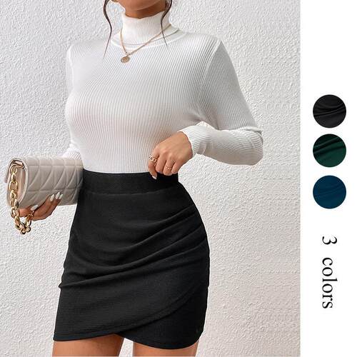 women's fashionable solid color skirt Womenswear