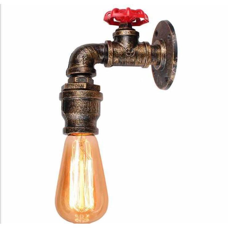 loft复古工业风餐厅过道铁艺壁灯个性酒吧走廊阳台创意水管壁灯具