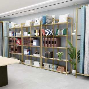 本置物架商场陈列 窗帘样本展示架布艺展会落地抱枕多层货架墙纸版