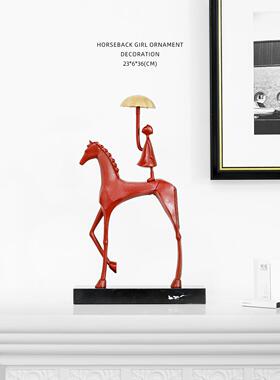 迷屿2026马到成功新款高档雕塑创意马年摆件高级感玄关电视柜饰品