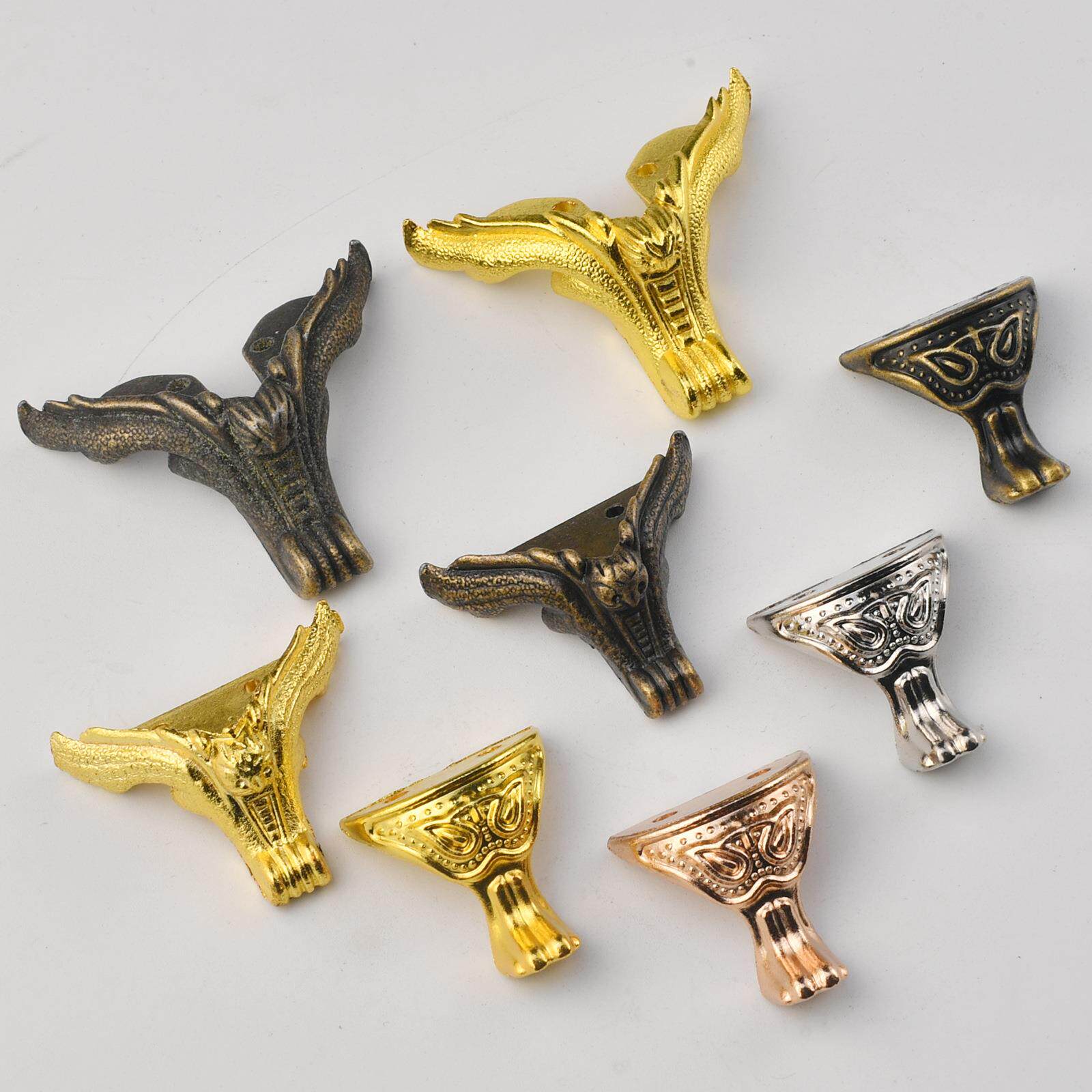 仿古底脚老虎脚木盒锌合金 家具五金配件 装饰脚四边柜脚