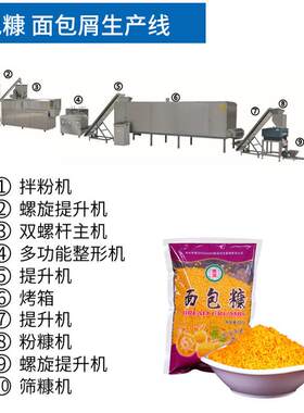 膨化面包糠设备多种形状可以做雪花片面包糠膨化机颗粒糠机器