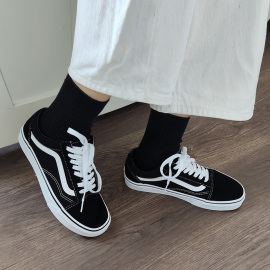 VANS OLD SKOOL黑白色经典款OS男女帆布低帮休闲板鞋VN000D3HY28