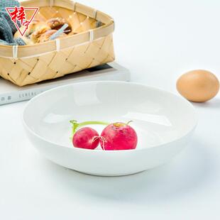 白色骨瓷酸菜鱼盆盘子家用陶瓷饭店餐具碟子超大炒菜加深建益盘子