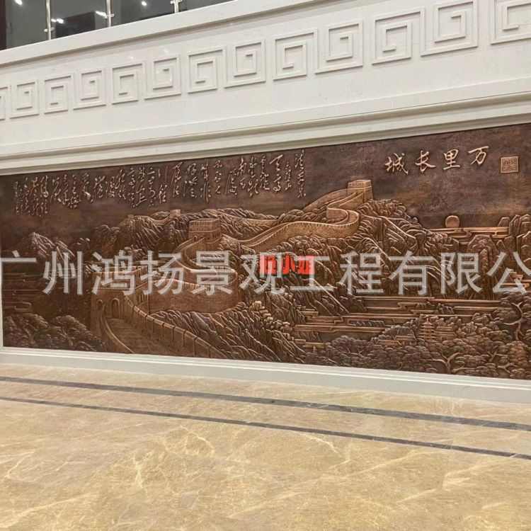 玻璃钢浮雕加工制作一体化工厂玻璃钢仿铜浮雕红色人物浮雕墙