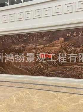 玻璃钢浮雕加工制作一体化工厂玻璃钢仿铜浮雕红色人物浮雕墙