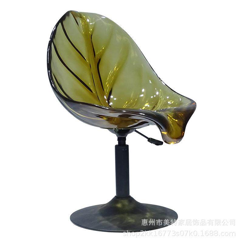 现代创意环氧树脂餐椅吧台靠背椅酒店客厅会所软装设计师透明椅子