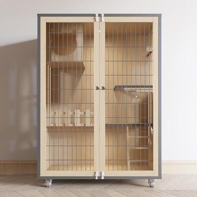 正品猫别墅家用实木猫柜型防水舍间猫房超大空猫猫窝大豪华室内猫