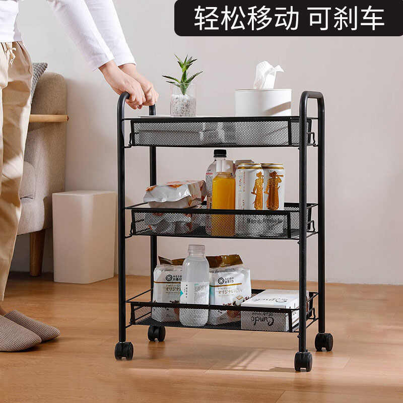厨房收纳置物架可移动小手推车带轮多层落地整理浴室卧室储物架子