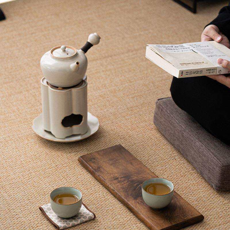 围炉煮茶家用户外旅行茶具套装陶瓷酒精炉碳炉煮茶器烧水提梁茶壶