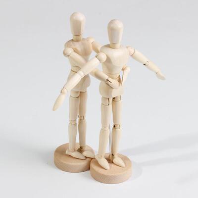 8寸人偶模型 活动关节木偶人 素描绘画摆件 木头人装饰品