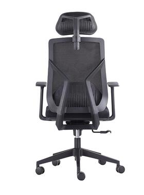 职员会议椅2透D扶手升降614办气公椅舒适护腰网人体工学椅字黑色