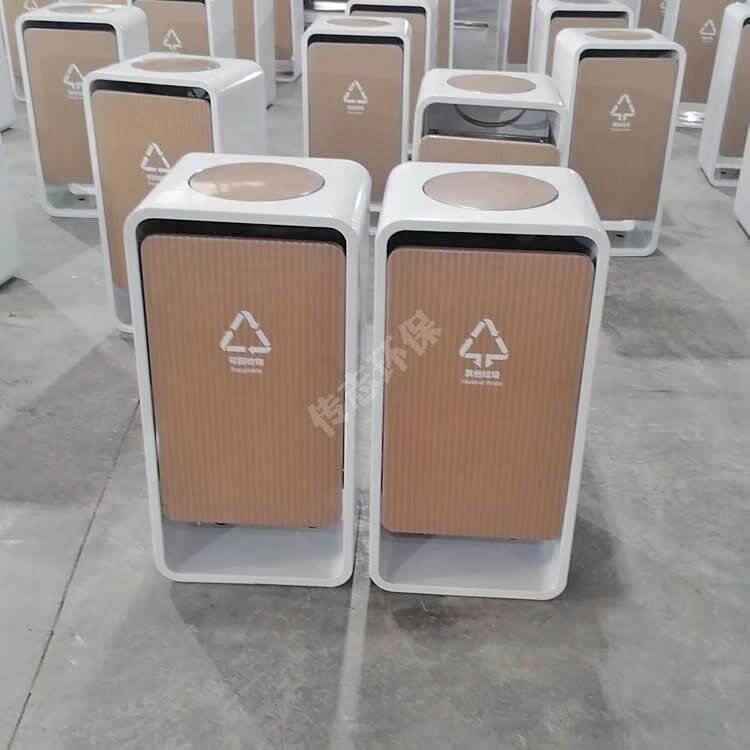 室内喷塑烤漆白色门板UV打印组合式不锈钢分类垃圾桶金属果皮箱
