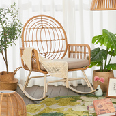 藤编家用懒人客厅逍遥中式 真藤阳台休闲老人藤椅户外大人摇椅