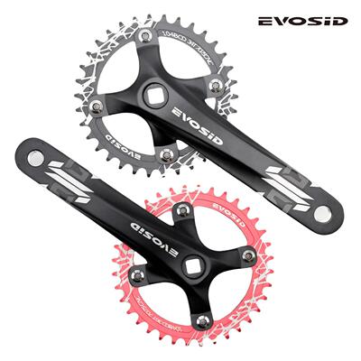 EVOSID登山自行车曲柄大齿盘104BCD方孔曲柄8/9/10/11/12速改装单