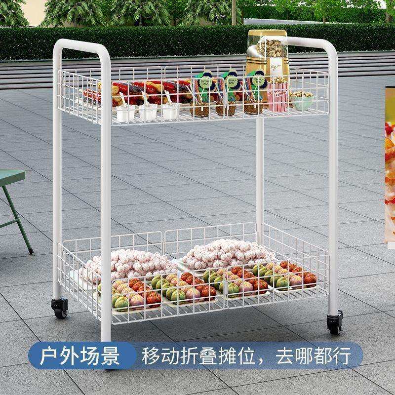 可直折叠带子轮移动夜市寿司冰花粉车车厂家直供货架摆摊小推车一