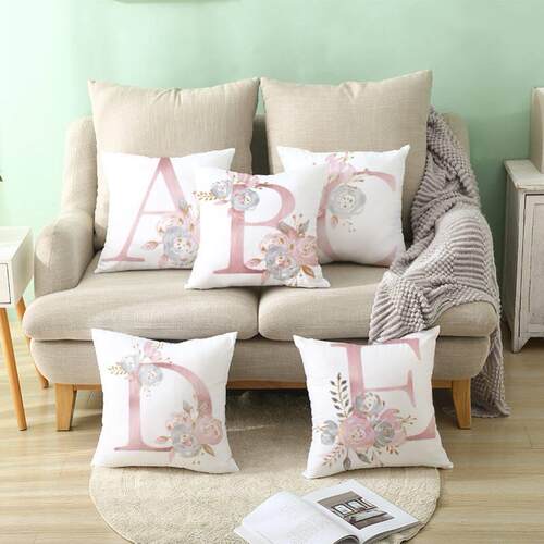 Pink letters Cushion Cover Printed Pillow case sofa抱枕套