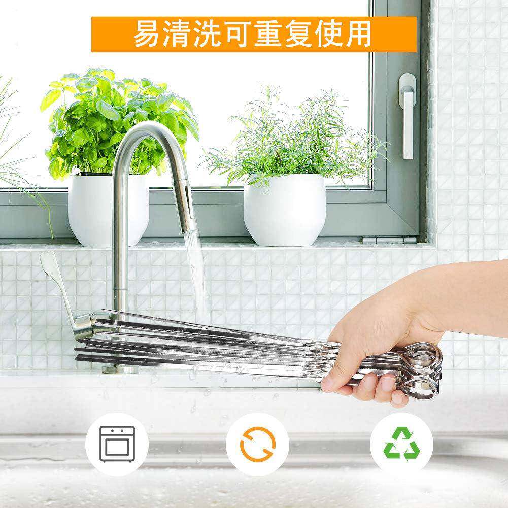 新款直销跨境不锈钢纽纹烧烤工具签子BBQ烤鸡翅针扁平金属烤肉串