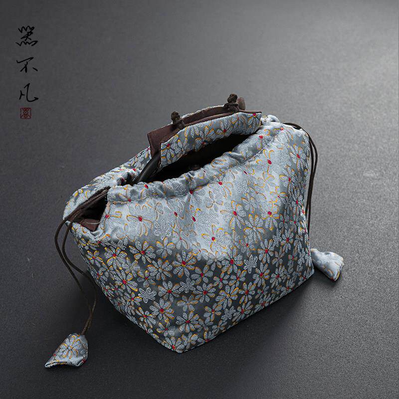 宋锦铁壶收纳包防烫烧水壶加厚布袋日式煮茶壶银壶旅行便携茶具包