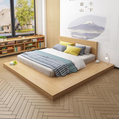 日式ins风榻榻米床1.5m1.8米1.2米落地板式床公寓出租房地铺地台