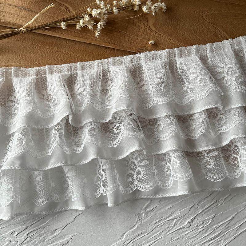 1米 黑白色三层雪纺蕾丝百褶皱裙摆袖口娃衣裙子加长裙边布料辅料,居家布艺,花边,淘宝优惠券,粉丝福利购,淘宝优惠卷