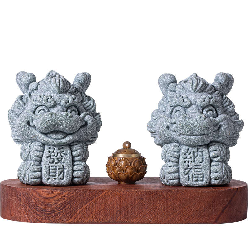 国潮可爱小祥龙线香插香薰炉香道摆件创意招财室内客厅桌面装饰品