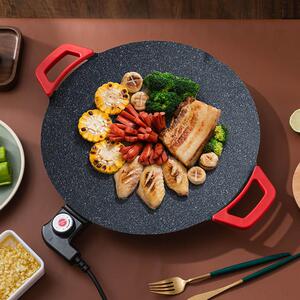 韩式不沾锅烤盘烤肉盘烤肉锅烧烤炉电烤锅家用商用双耳盘子家庭