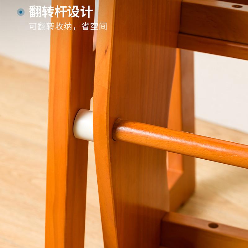7YX批发实木折叠梯凳家用三步登高凳两用梯椅室内多功能踏板梯子
