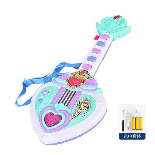 正品儿童启蒙乐器功能吉他玩具益早智教音双乐语电子吉他琴女孩多