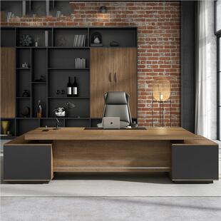 办桌老板桌总裁桌简约现办经理公公桌子椅组合办公室代大
