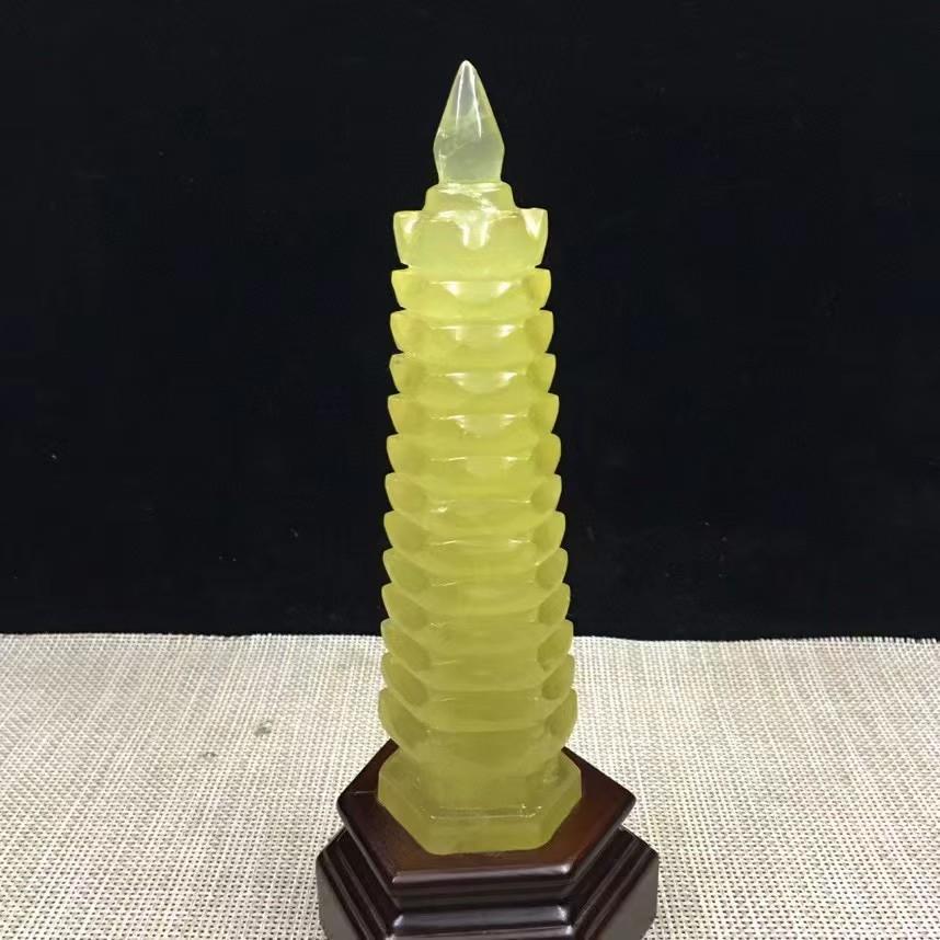 热卖款现货天然黄水晶文昌塔摆件塔 水晶塔家居办公室摆件装饰
