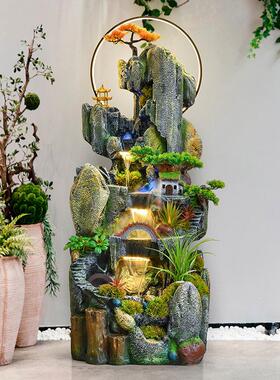 假山流水喷泉循环水景观客厅玄关店铺开业生财招财风水轮装饰摆饰