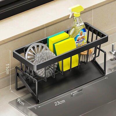 Sink Shelf Soap Sponge Drain Rack Kitchen Organizer Holder
