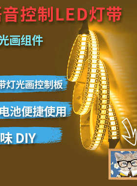 智能语音控制5V灯带灯光画开关套件 变色氛围灯带DIV趣味方言对话