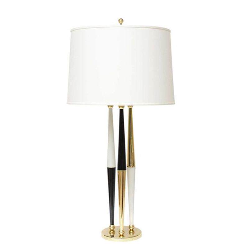 简约后现代黑白色圆锥书房卧室床头台灯美式乡村样板房客厅可调光