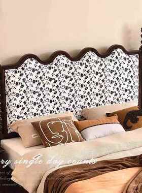 法式复古实木床美床式1.米8米主卧室双人床黑色15中古风软包.ZJI