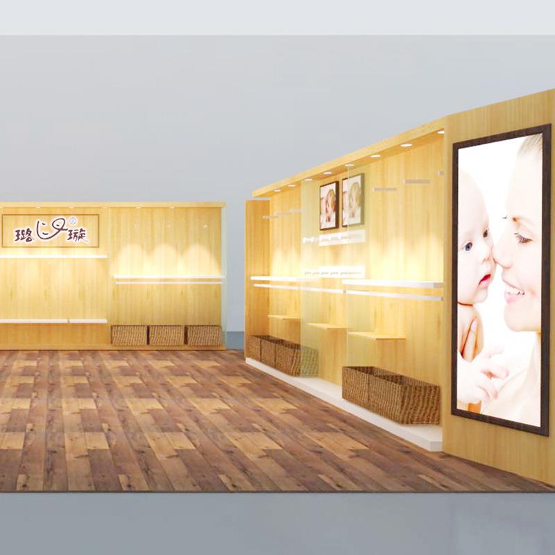 童装店实木烤漆陈列架 母婴用品展示柜 婴幼儿服装中岛陈列展示架