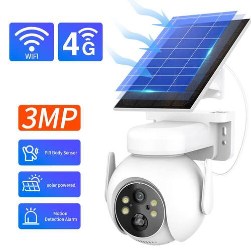 户外4G太阳能低功耗监控摄像头黑光夜视全彩智能家用WiFi监控厂家