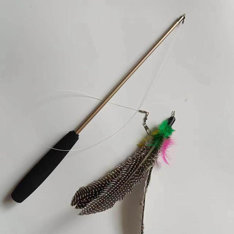 宠物用品猫玩具新款三节伸缩逗猫棒逗猫杆套装现货窝翎羽毛替换头