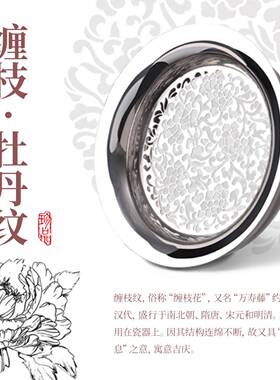 牡丹枝缠纹型抓镂空盖碗手抓新壶RSK95224玻璃泡茶壶茶懒人泡神器