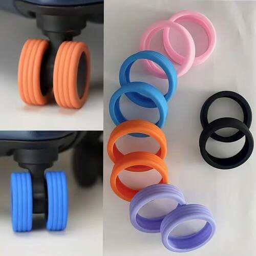 Silent Universal Swivel Wheel Rubber Covers - Self-Adhesive