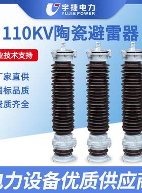 宇捷35-220KV陶瓷氧化锌避雷器110KV变电站无间隙Y10W户外高压